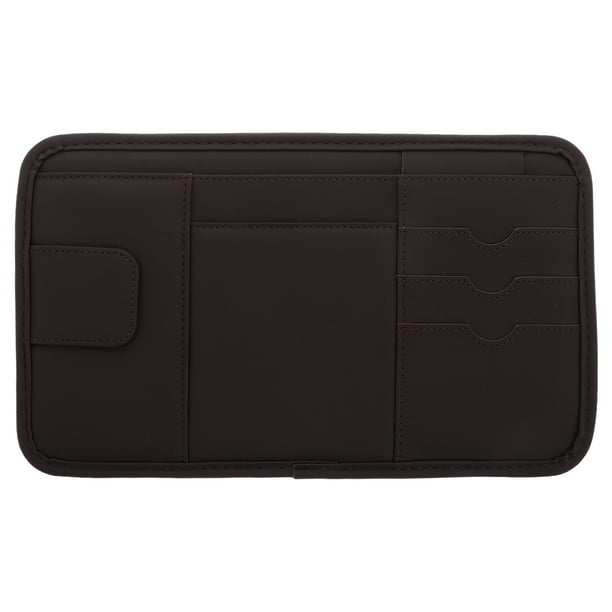 Organizador de parasol para coche, bolsa de almacenamiento interior para gafas, clip para tarjetas, almacenamiento interior para gafas de sol, tarjetas, licencia y documentos