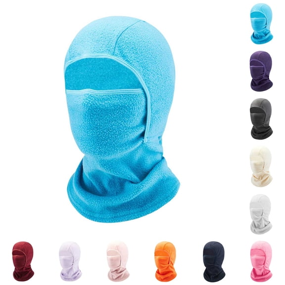 Lispipm Kids Balaclava Facemask Winter Hood Windproof Soft Ear and Neck Warm One Piece Hat for Cold Weather Skiing Purple 3-6 Years