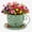 Green, variant on 12 Inch Antique Metal Teacup Planter, Rustic Iron Teapot Flower Pot with Floral Cutouts for Garden Patio Decor(Blue)