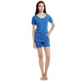 thumbnail image 2 of Leveret Womens Two Piece Short Cotton Pajamas Blue L, 2 of 2