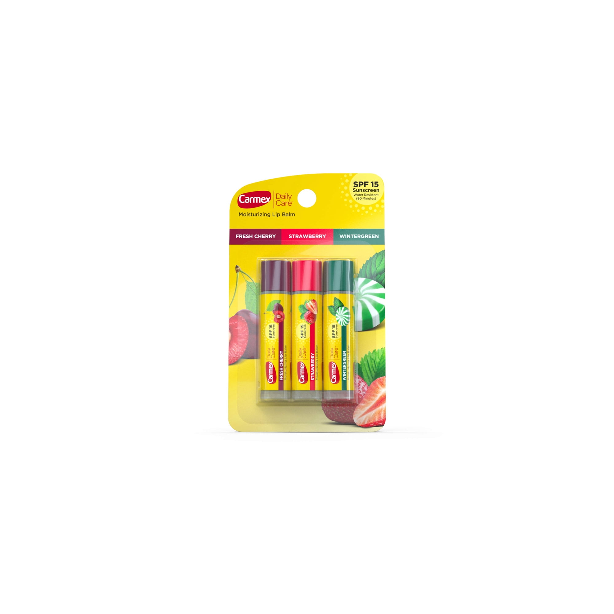 Carmex Daily Care SPF15 Lipbalm, 3-Stick Variety Pack 0.15 oz