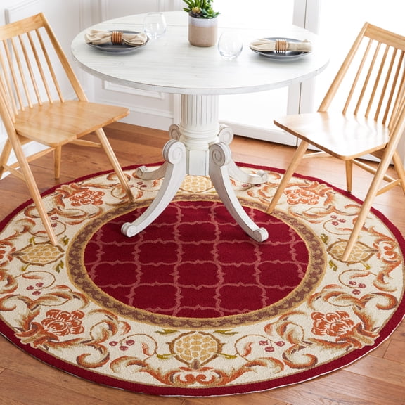 Safavieh Easy Care Elisaveta Oriental Area Rug, Burgundy/Ivory, 8' x 8' Round