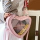 thumbnail image 4 of 2094 Uniforme Japonés JK PVC Transparente + PU Lolita Bolso Dolor Amor en Forma Corazón Bolso Hombro Lindo para Niña (rosa) Rosa, 4 of 9