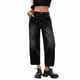 thumbnail image 1 of Pantalones Vaqueros de Mujer, Estilo Vintage, de Pierna y Tiro Medio, Holgados, Estilo Boyfriend, Hasta el Tobillo, Y2K Gris Negro S, 1 of 9
