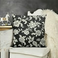 thumbnail image 2 of SHANXI Black Cream Small Flower Decorative Throw Pillowcases Cushion Covers for Sofa Chair Decor 20x20in, 2 of 5