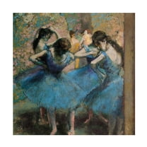 Trademark Fine Art Edgar Degas Dancers in Blue 1890 Canvas Wall Art - 35x35