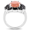 thumbnail image 2 of 7.88 Carat Genuine Peach Moonstone and Black Spinel .925 Sterling Silver Ring QJ Model, 2 of 3