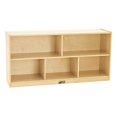 thumbnail image 1 of ECR4Kids Birch 5-Section School Classroom Storage Cabinet with Casters, Natural, 24" H, 1 of 1