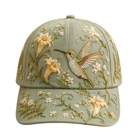 Voska Unisex Animal Print Embroidered Baseball Cap Casual Trendy Adjustable Outdoor Sun Sports Hat Mint Green