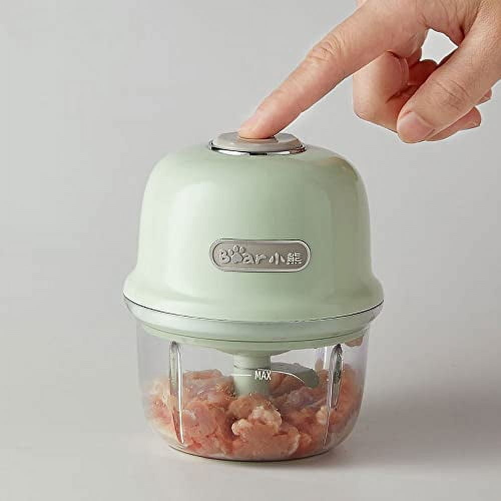 Bear 150ml Electric Garlic Chopper, Mini Food Processor, Onion Shredder, Salad Blender, Rechargeable, Portable, Easy Clean, Health BPA Free, Cordless and Time Saver