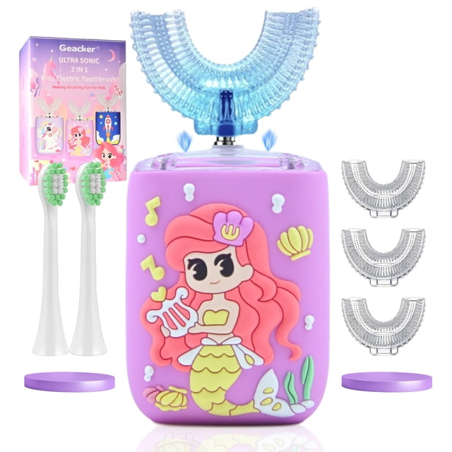 Cepillo de dientes eléctrico Geacker Kids en forma de U con 5 cabezales