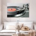 thumbnail image 2 of Elephant Stock Vinyl Record Player Wall Art - Horizontal Canvas Wall Art - Living Room Wall Decor - Music Canvas - Silver And Black Decor - 48" x 32", 2 of 8