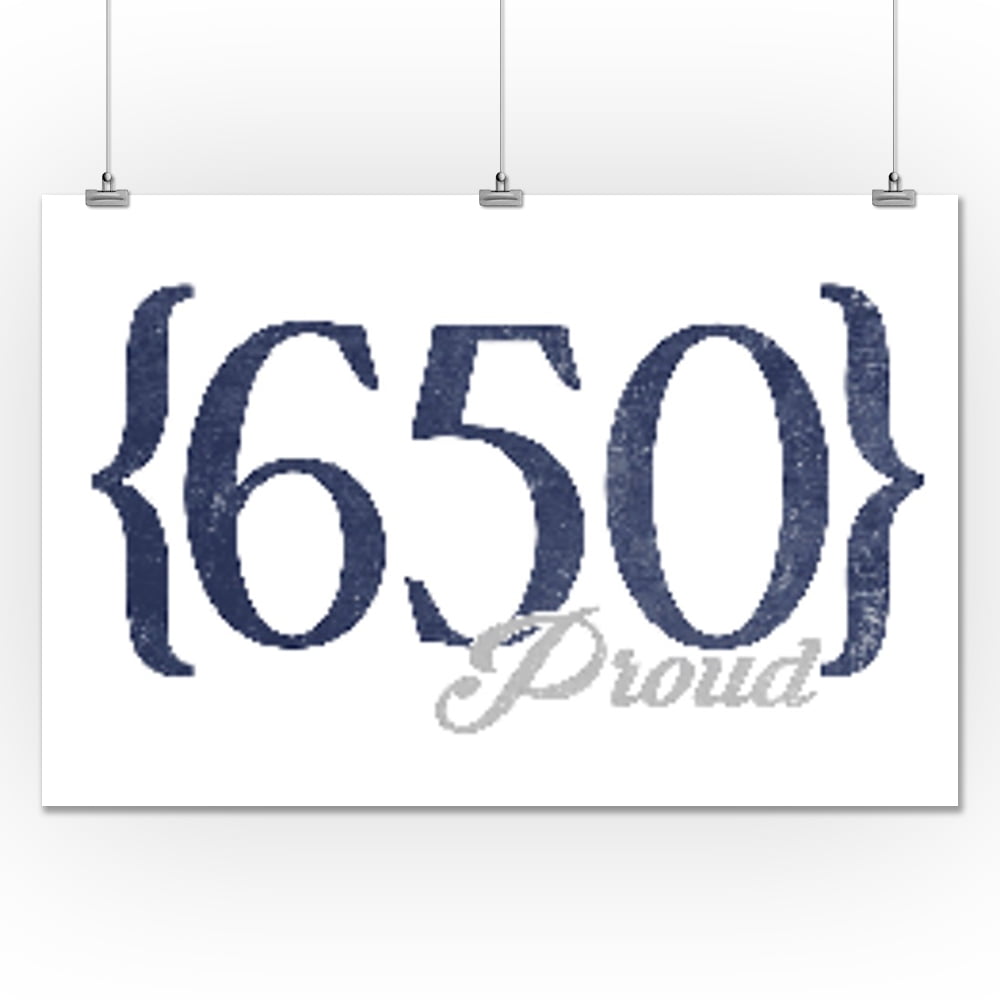 San Jose California 650 Area Code Blue Lantern Press Artwork