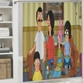thumbnail image 5 of Bob's Burgers 4 Pcs Shower Curtain Set Bathroom Sets Shower Curtain with 12 Hooks Bathroom Decor with Rugs Bath Accessories with Mats Toilet Lid Cover, 5 of 8