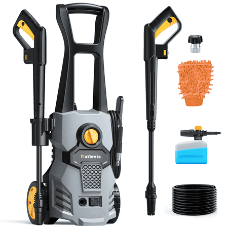 1500W Electric Pressure Washer, 4200PSI with Adjustable Nozzle Angle, Portable High Pressure Washer Cleaning Machine for Cars, Driveways, Fences, Patios, Home Cleaning - Gray