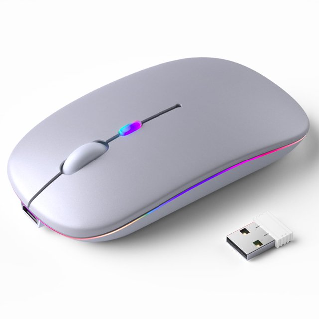 Ratón Inalámbrico Bluetooth Recargable Silencioso KANMABPC con LED