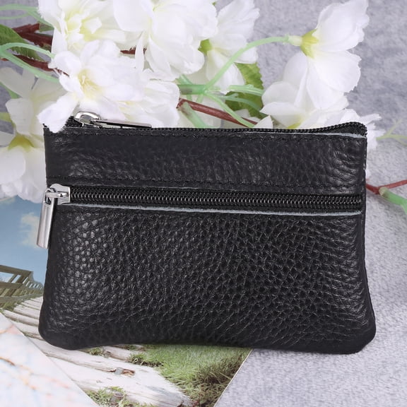 WRISTBIQUE Women's Black Small Wristlet Purse and Money Wallet Pouch Set for Everyday Use