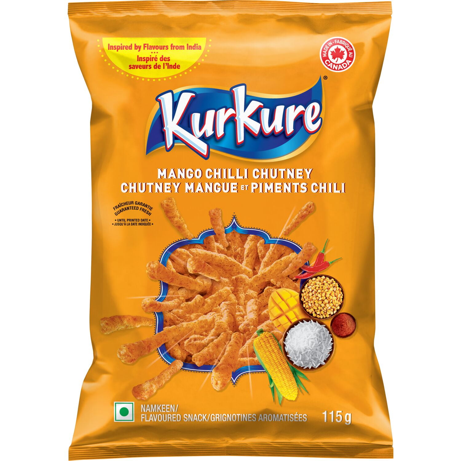 Kurkure grignotines aromatisées Chutney mangue et piments chili