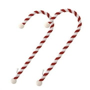 Haute Decor Candy Cane Stocking Holder, 2-Pack, classic red and white