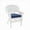 White - Blue, variant on Jeco W00206-C-FS011 Stacking Steel Chair with Tufted Cushion, White - Blue
