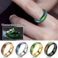 thumbnail image 2 of HOOUN Mood Ring 9-10 Size Ring Band Unnisex 6mm Stainless Steel Colour Changing-rose golden-10, 2 of 9