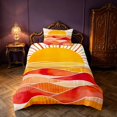 thumbnail image 2 of Homewish Minimalist Sun Twin Duvet Cover, Kids Cartoon Graffiti Twin Bedding, White Orange Red, Polka Dots Reversible 2pcs, 1 Duvet Cover and 1 Pillowcase, 2 of 5