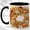 Black, variant on Pumpkin Floral Wreath Coffee Mug, Autumn Harvest Mug, Ceramic 11 oz