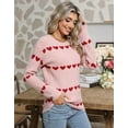 thumbnail image 4 of Heart Sweater for Women Valentine's Day Cute Crewneck Sweaters Casual Loose Lightweight Knit Pullover Jumper Tops Shermie, 4 of 6