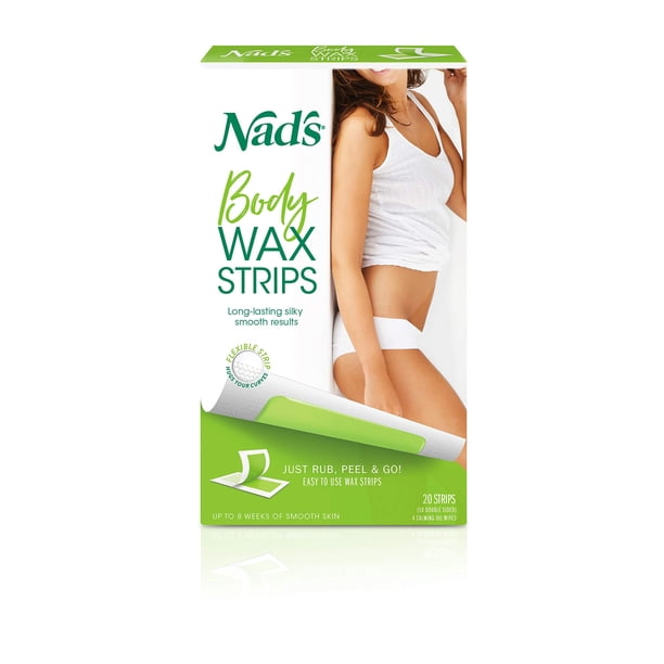 Nad's Body Wax Strips Wax Hair Removal For Women All Skin Types At Home Waxing Kit with 20