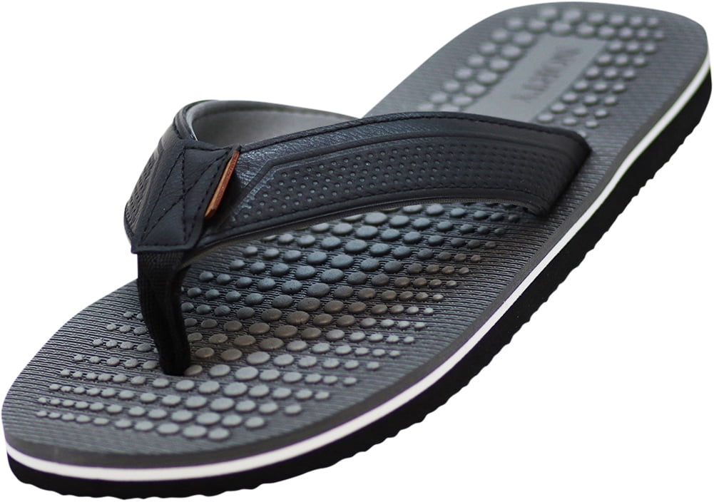 NORTY Mens Flip Flops Adult Male Beach Thong Sandals Black Grey