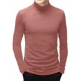 thumbnail image 1 of ORUYROP Mode Hommes Manches Courtes Col Roulé Simulé Hauts Basiques Chandail Décontracté T-Shirt Ajusté sous-Vêtement Uni, 1 of 3