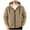 Khaki, variant on Mens Jean Jacket Solid Color Front Pockets Soft Thermal Lined Mens Casual Clothing,BU1,3XL
