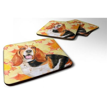 

Basset Hound Fall Foam Coaster 3.5 x 3.5 in. - Set of 4