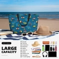 thumbnail image 4 of Goofa Transportations with Buildings Print Beach Bags Waterproof Beach Tote Bag Zipper Sandproof Swim Pool Bag Large Tote Beach Vacation Travel, 4 of 6