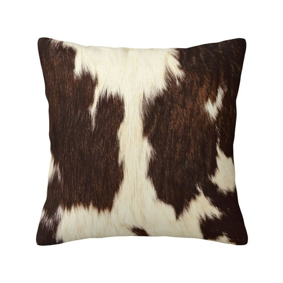 18x18in Plush Pillowcases With Zipper Ultra Soft Velvet Pillow Cases Decorative Throw Pillow Covers For Sofa Living Room Home Decor Cowhide Fur