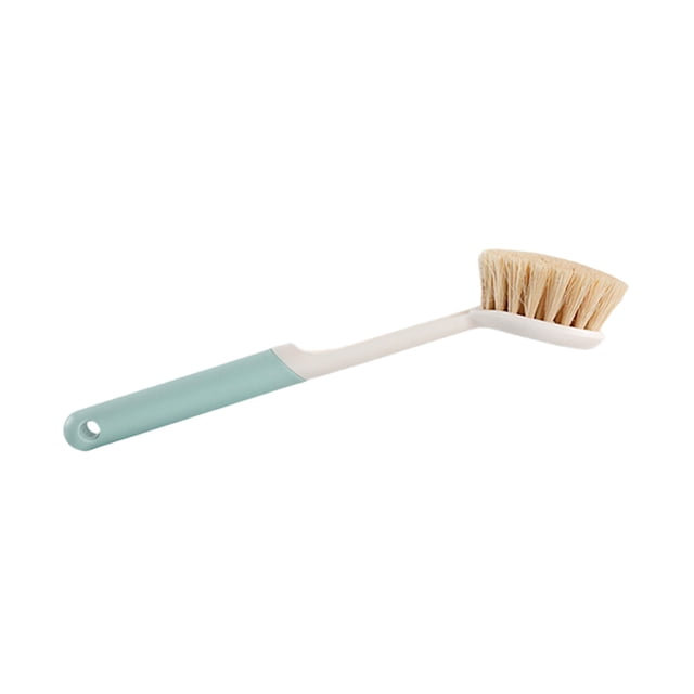 Cepillo de sisal para lavar platos con mango en H para ollas y sartenes, cepillo de limpieza de cocina, cepillo de plástico con mango en H para fregar platos, fregaderos, estufas, organizador