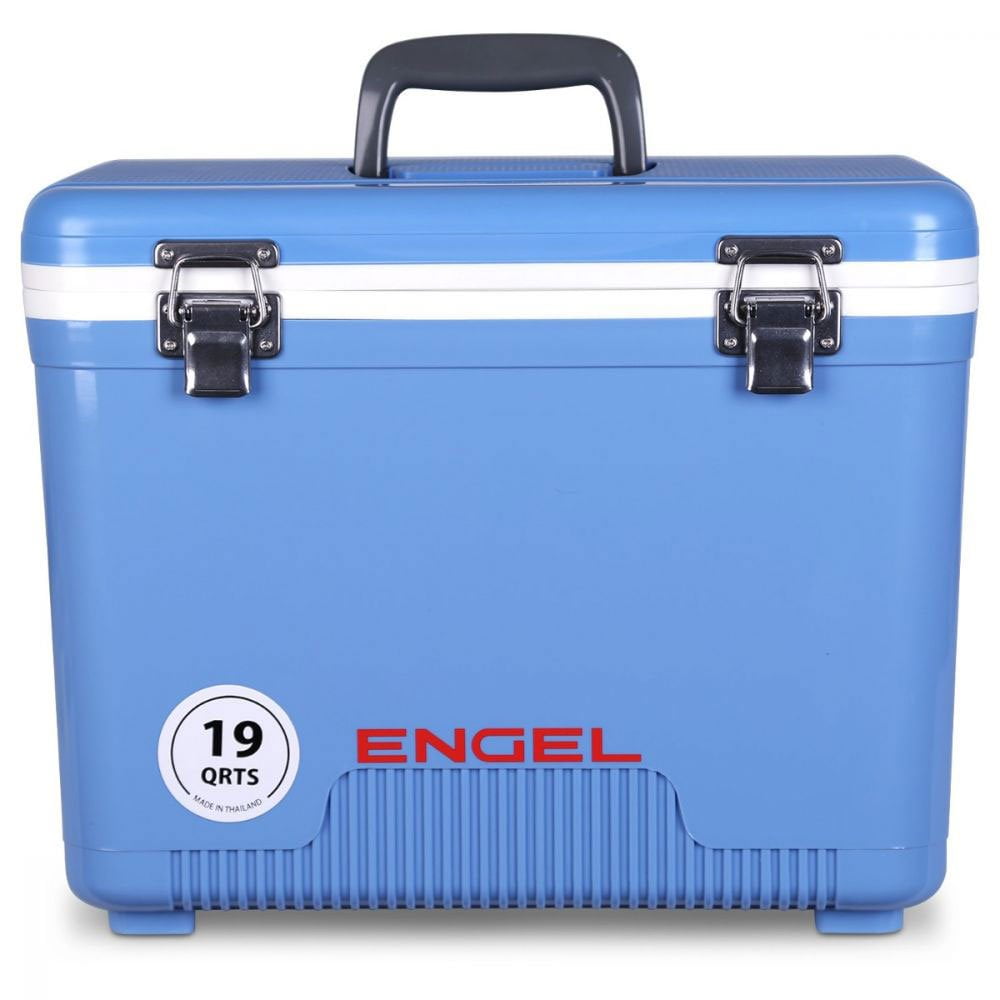 Engel 19 Quart Fishing Bait Dry Box Ice Cooler with Shoulder Strap