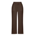 thumbnail image 4 of Gamivast Linen Pants Women Hollow Out Lace Side Stripe Elastic Waist Wide Leg Pants Summer Beach Lounge Pants Loose Fit Breathable Daily Outfit, 4 of 6