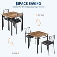 thumbnail image 3 of YUSAZENS 3 Piece Dining Set, Metal Frame Table & 2 Chairs, Space Saving Furniture for Kitchen Breakfast Nook Small Space Brown, 3 of 9