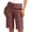 c01Brown, variant on Women Solid Color Plus Size Elastic Twill Slim Waist Regular Hiking Shorts With Pockets Summer Casual Shorts Orange XL
