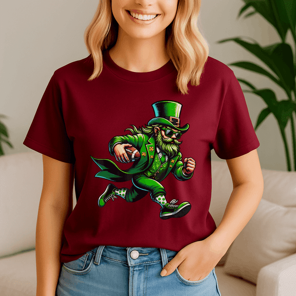 Leprechaun Playing Football, Patrick Day Shirt, Irish Patrick Day, St Patricks Day Tee, Shamrock Tshirt, Leprechaun Gift, Happy St Patricks Day