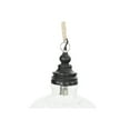 thumbnail image 5 of Creative Co-Op Glass and Distressed Wood Ceiling Light, Black, 5 of 6