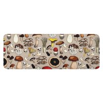 Brown Mushroom Line Light Pattern Kitchen Rug Mat,Kitchen Runner Rugs Non Skid Washable,Decorative Kitchen Floor Mats for Kitchen,Sink,Laundry,17"x47.2"