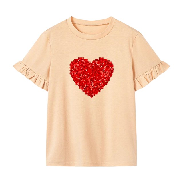 Camiseta para mujer con cuello redondo, camiseta básica para desplazarse en la playa, regalo del día de San Valentín XL