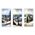 thumbnail image 2 of Designart "Winter s Magic at Mont Tremblant II" Forest Framed Wall Art Set Of 3 - Green Traditional Frame Canvas Set For Living Room Decor, 2 of 6