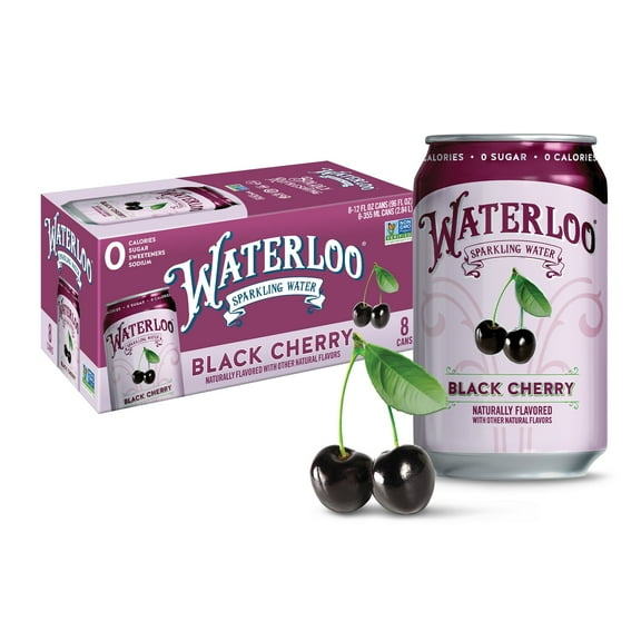 Sparkling Water, Black Cherry, 12 fl oz, 8 Pack Cans