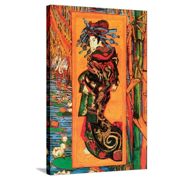 Art.com Japanaiserie: Oiran Stretched Canvas Print Wall Art by Vincent van Gogh, 24" x 36"