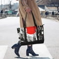 thumbnail image 4 of FORMRS Canvas Laptop Tote Bag for Women with 15.6" Computer Compartments Shoulder Handbag, Black Streets, 4 of 7