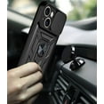 thumbnail image 3 of Case for Apple iPhone 13 with Slide Camera Cover,Military Grade Heavy Duty Protection Phone Case Cover with Magnetic Ring Kickstand for iPhone 13 SJ Black, 3 of 7
