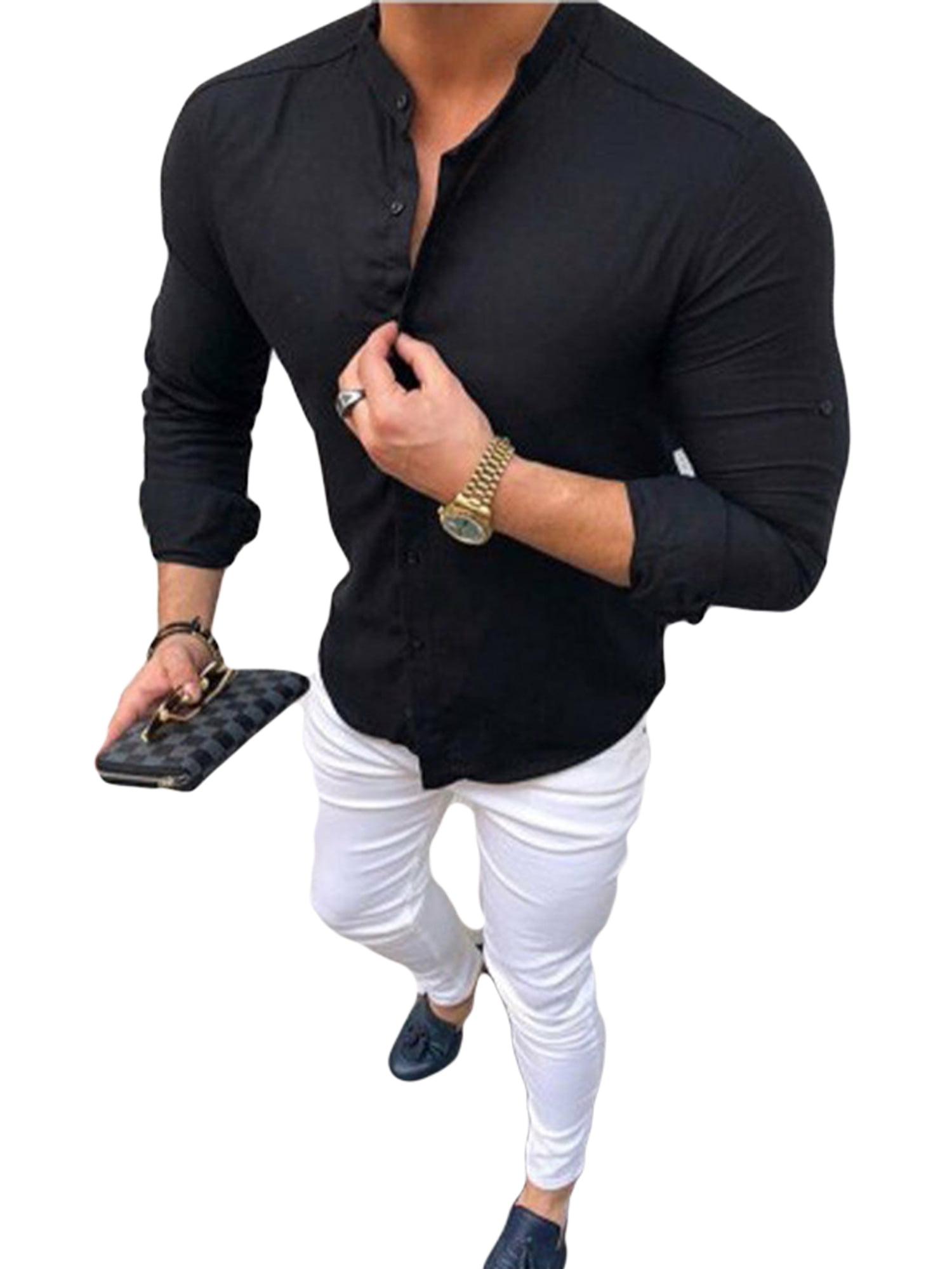 muscle fit button up